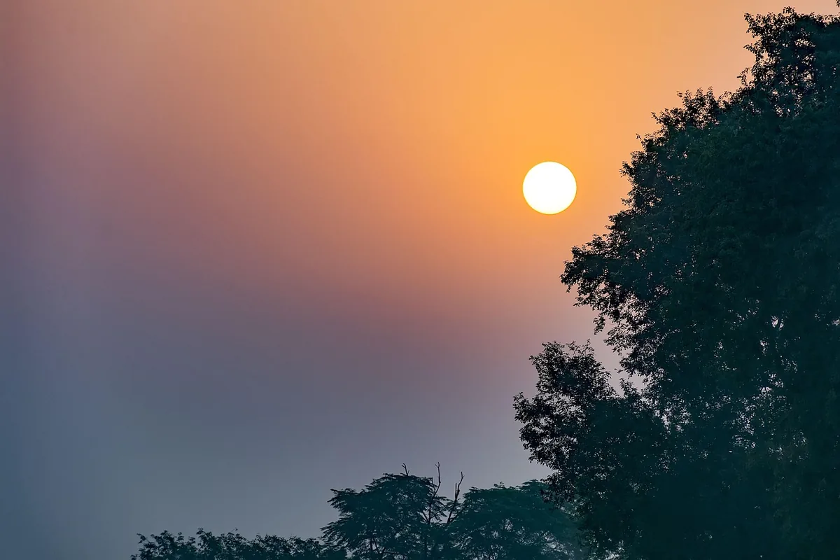 Dawn near Sialkot Sunrise over open ground at Daska in Sialkot district